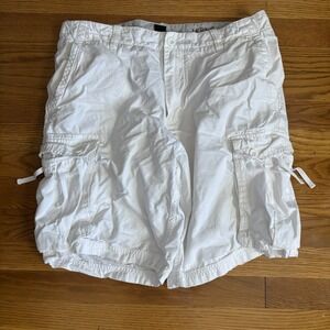 J.Crew Broken In Ripstop Cargo Shorts Men 33 White Y2K Skater Vtg Styl Retro Y2K